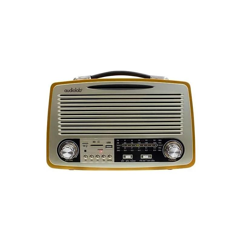 AUDIOLAB - Radio Retro Bluetooth 01 Audiolab Color Marrón - Café