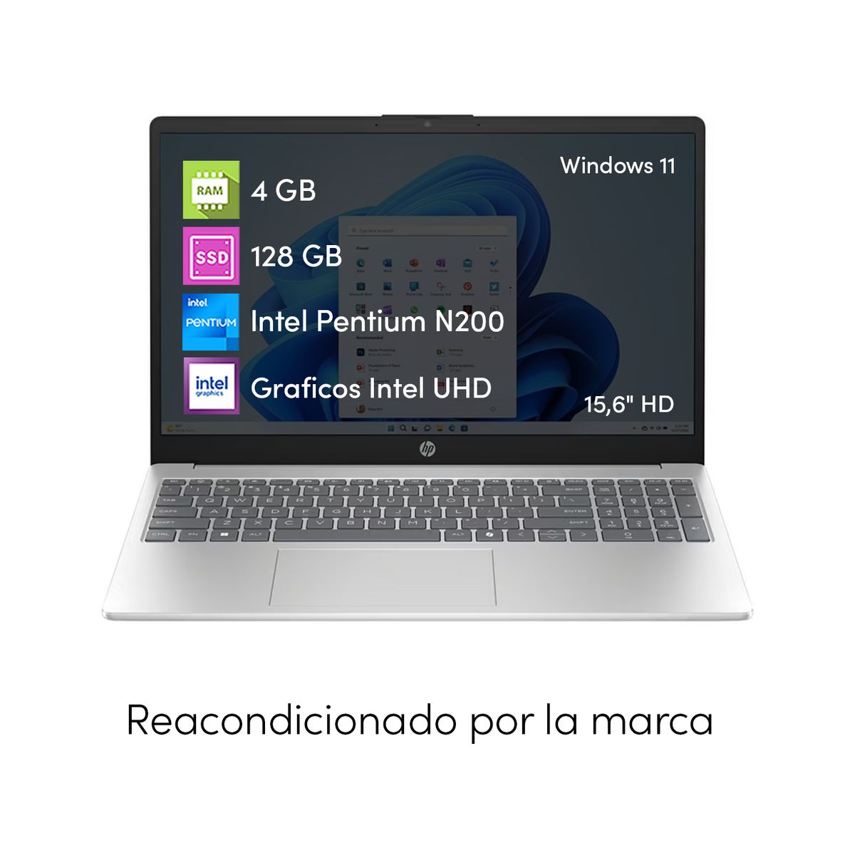 HP - Notebook HP Intel Pentium 4GB 128GB SSD 15,6 Win11