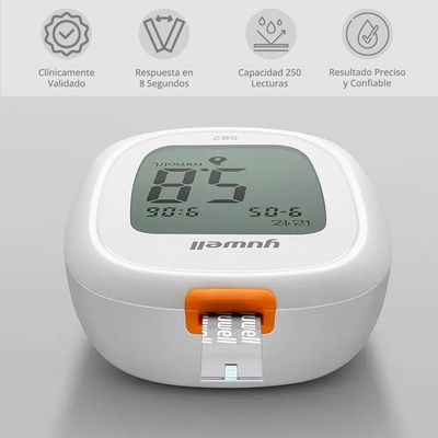 Imagen 2 del producto Glucómetro Yuwell 582 Medidor Glucosa Glicemia 50 Cintas 50 Lancetas