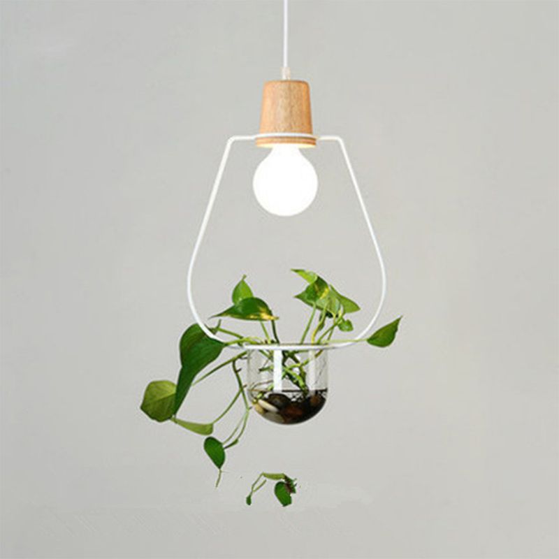 HOME NEAT - Lámpara Colgante de Madera de Planta Moderna E27 - Oval Blanco