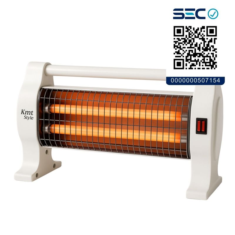 GENERICO - Estufa Cuarzo Fibra Carbono KMT 1200w 3 Niveles Blanca