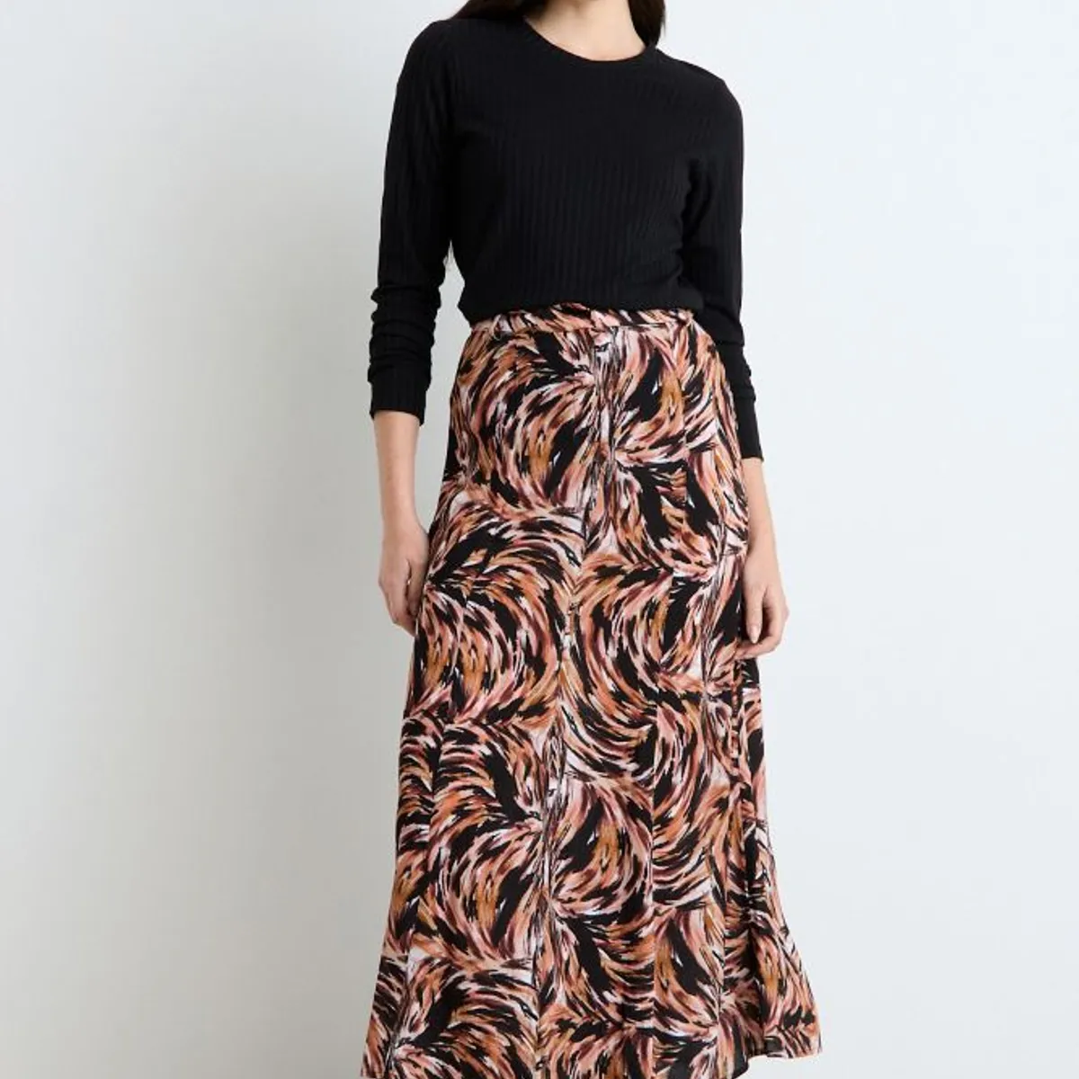 ASH - Falda Larga Fantasia Negra Mujer Ash