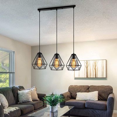 Imagen 2 del producto Lámpara colgante de techo diamante 3 Luces Moderno Negro