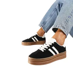 HERIEL - Zapatilla Negra Plataforma Mujer