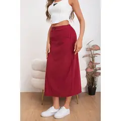 MPROPIA - Falda Larga Mujer Cotelé Full Elasticada Moda 0122
