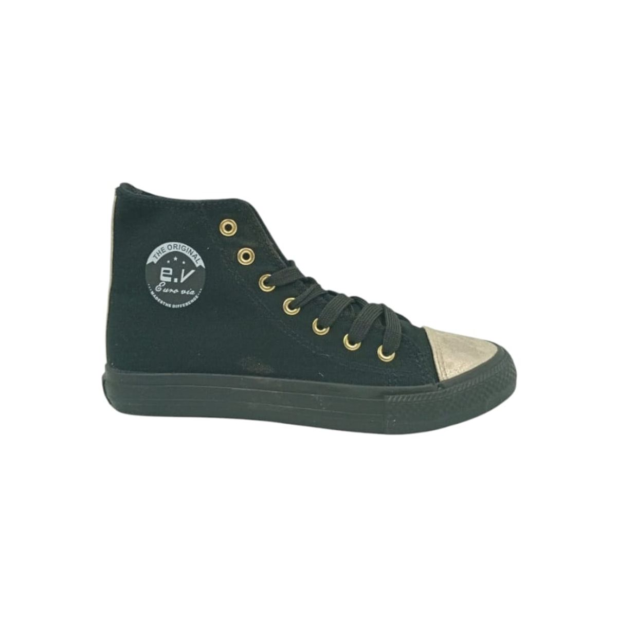 HERIEL - Zapatilla Negra Textil Mujer