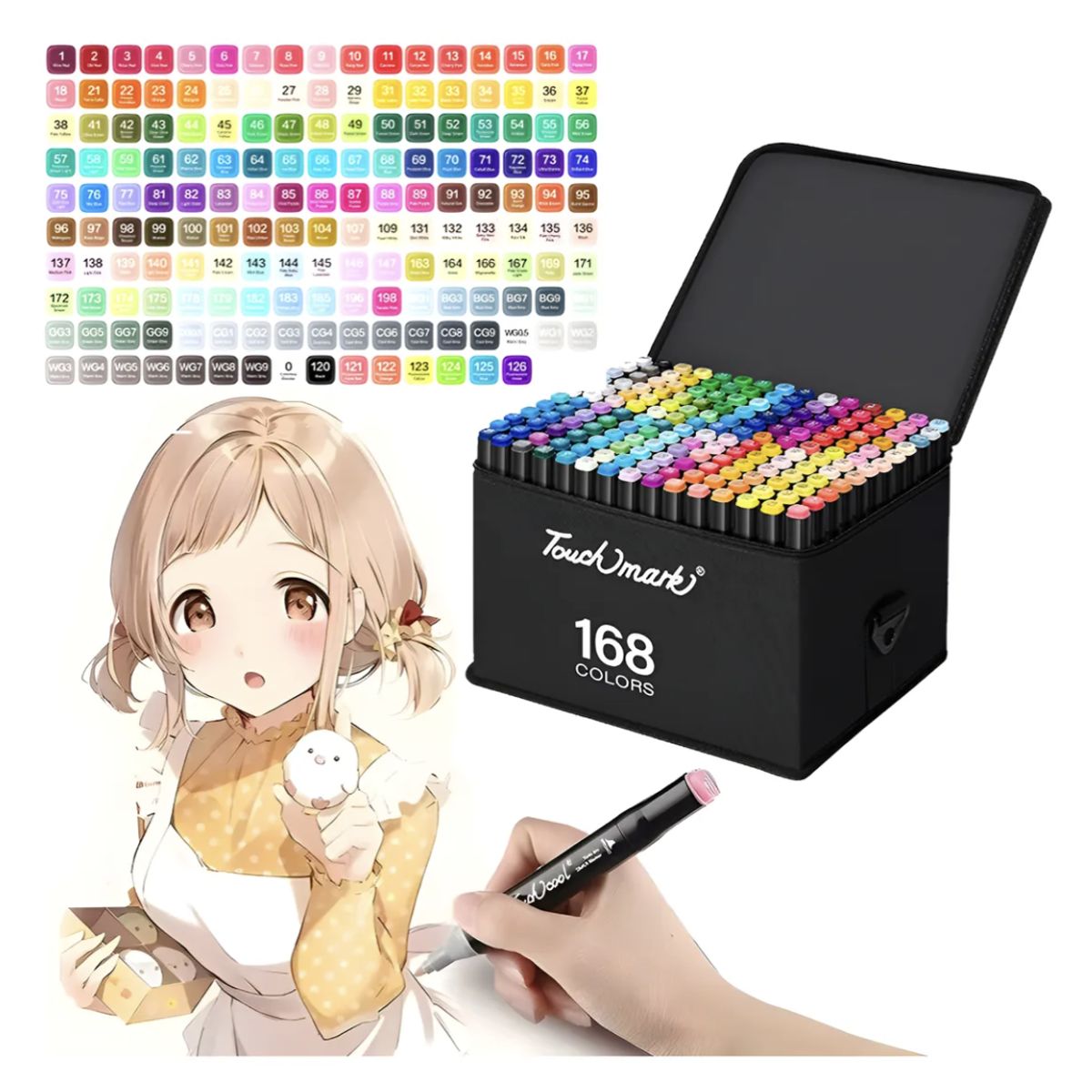 TOUCH - Set De Plumones 168 Marcadores Touch Plumones Doble Puntar
