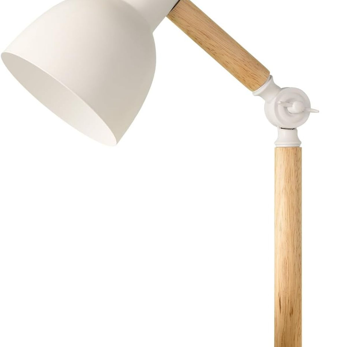 HOME NEAT - Lámpara de escritorio clásica luz de mesa ajustable madera Blanco