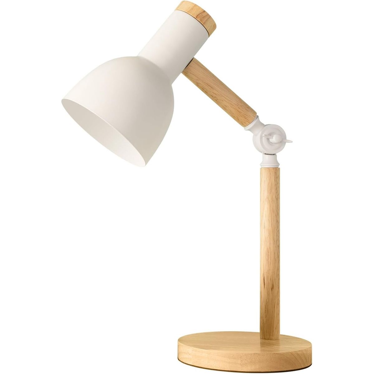 HOME NEAT - Lámpara de escritorio clásica luz de mesa ajustable madera Blanco