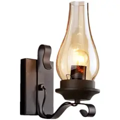 HOME NEAT - Lámpara de Pared de vidrio E27 Vintage Industrial Aplique de Pared