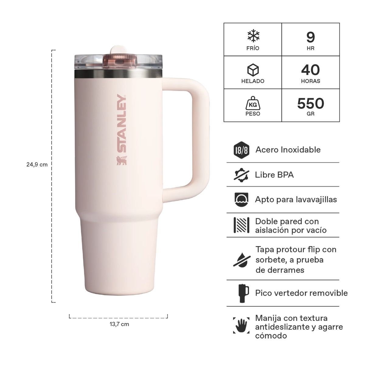STANLEY - Quencher Protour Rosa Palo - 800 ml