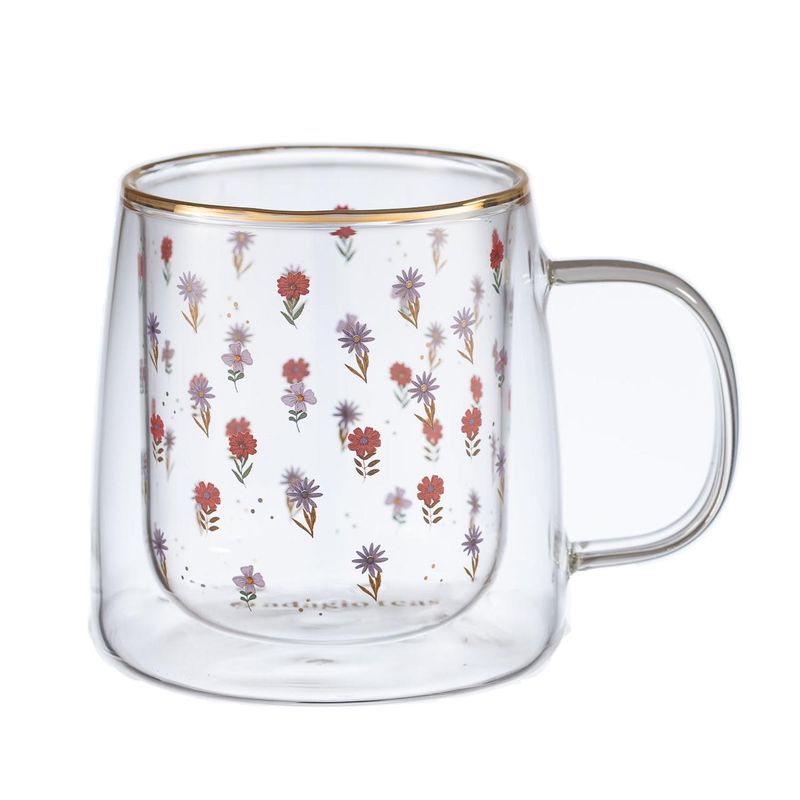 ADAGIO TEAS - Taza Doble Vidrio Small & Colored Daisies 250 ml