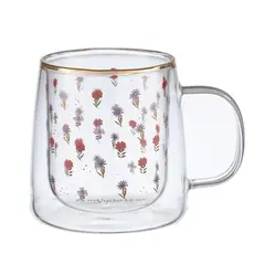 ADAGIO TEAS - Taza Doble Vidrio Small & Colored Daisies 250 ml