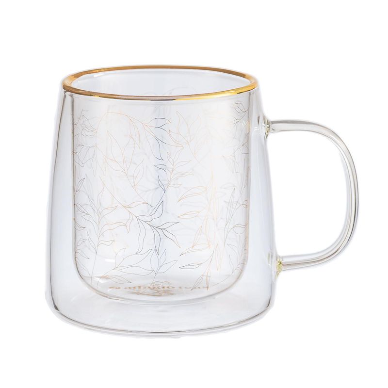 ADAGIO TEAS - Taza Doble Vidrio Golden Leaves 250 ml
