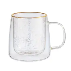 ADAGIO TEAS - Taza Doble Vidrio Golden Leaves 250 ml