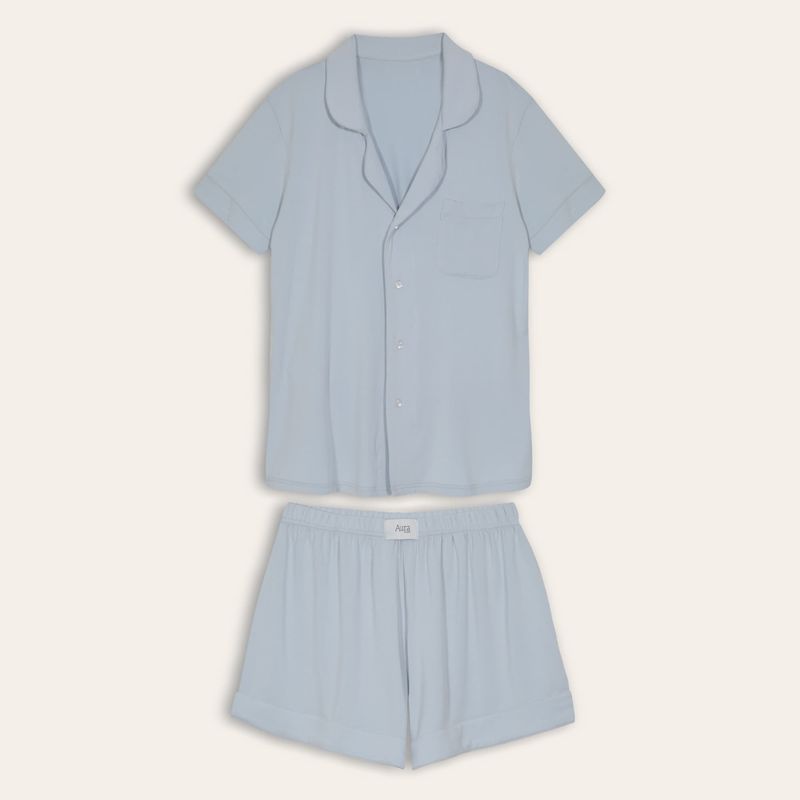 HYPNOS - Set Pijama Mujer - Bambú - Fresco y Suave - Celeste - Hypnos