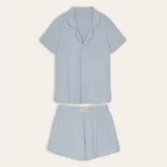 HYPNOS - Set Pijama Mujer - Bambú - Fresco y Suave - Celeste -
