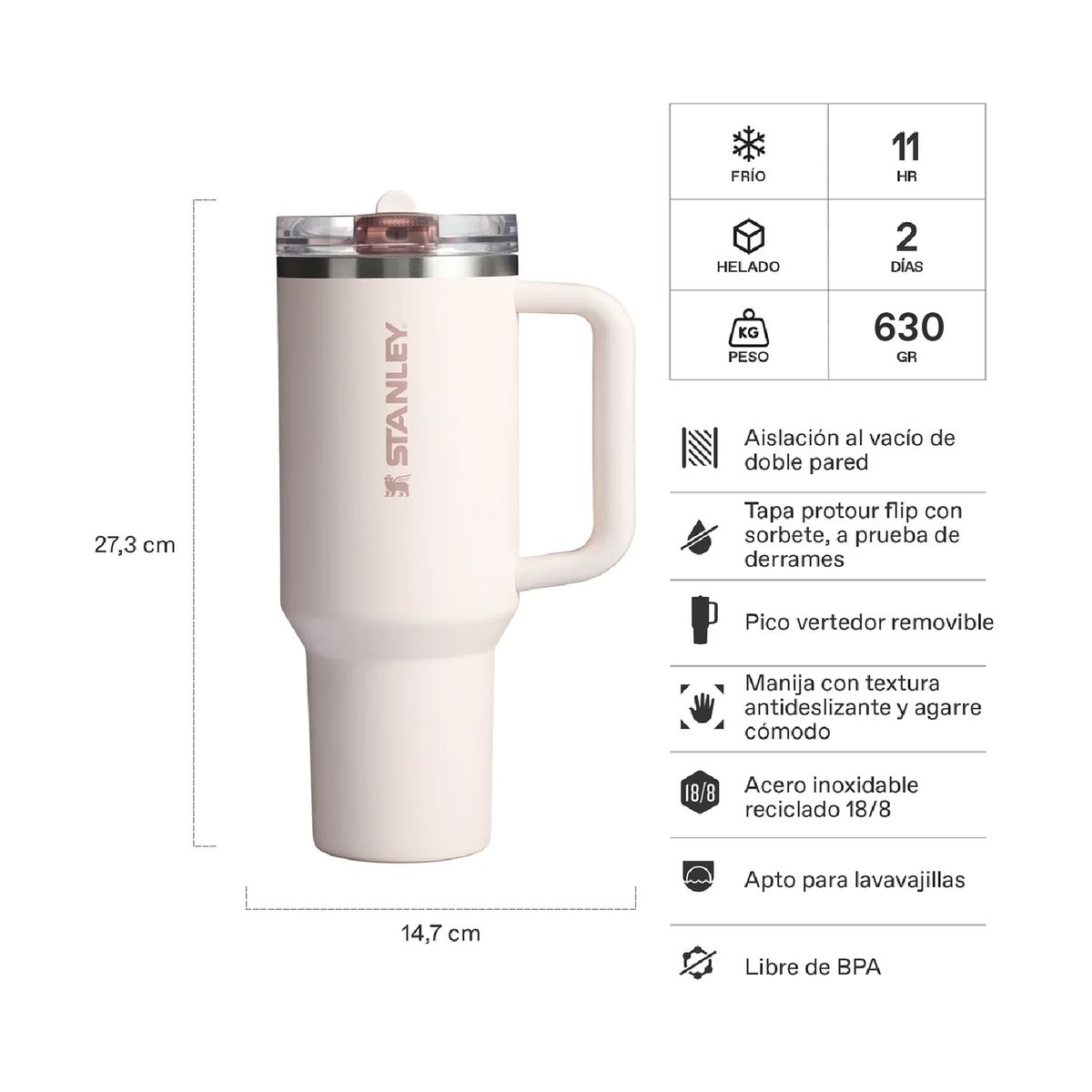 STANLEY - Quencher Protour Rosa Palo- 118 L