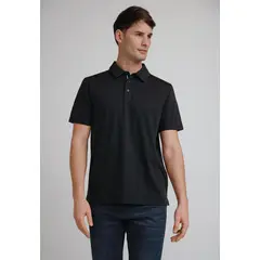 PERRY ELLIS - Polera Hombre Polo Manga Corta Negra
