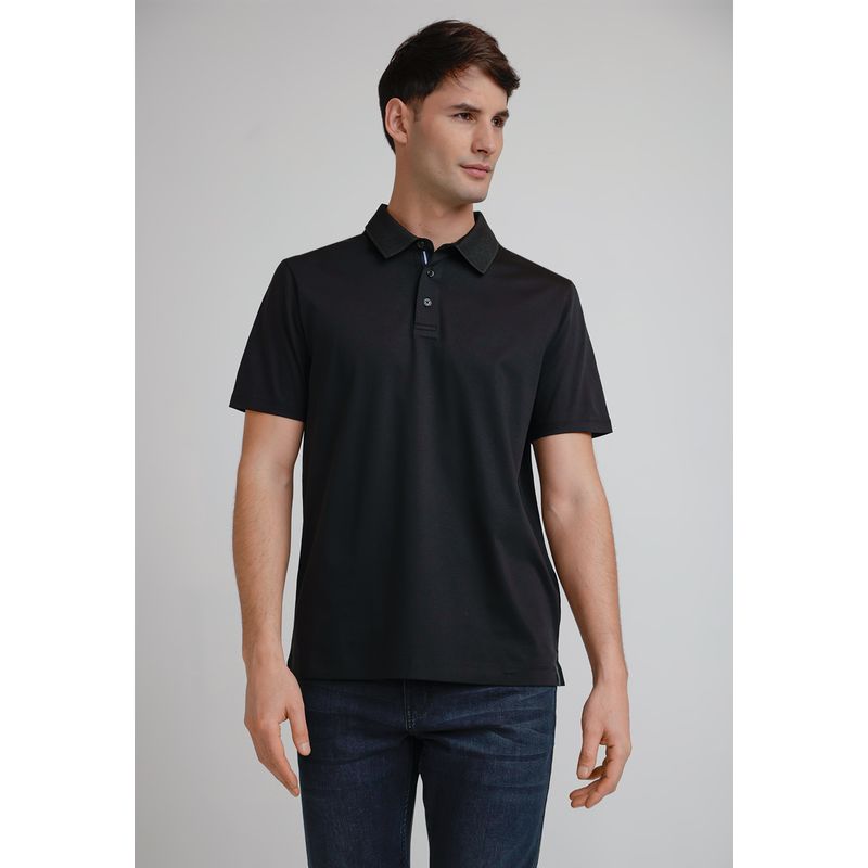 PERRY ELLIS - Polera Hombre Polo Manga Corta Negra