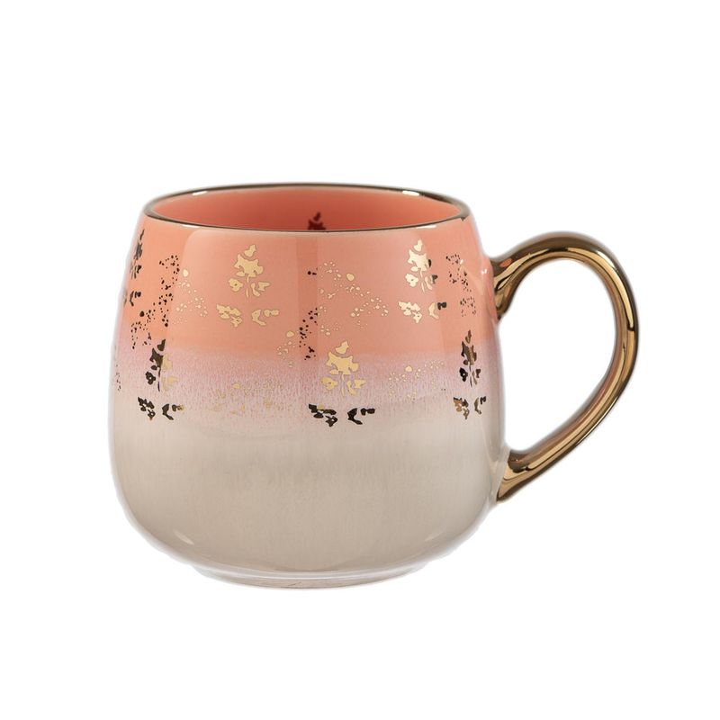 ADAGIO TEAS - Taza Cerámica Salmón Flores 425 ml