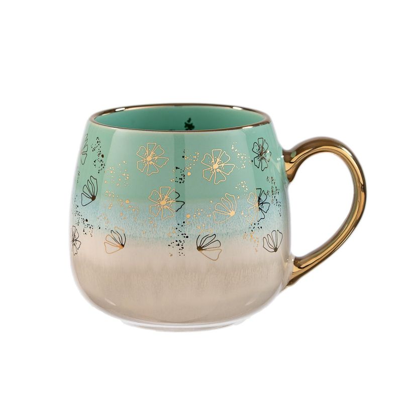 ADAGIO TEAS - Taza Cerámica Turquesa Flores 425 ml
