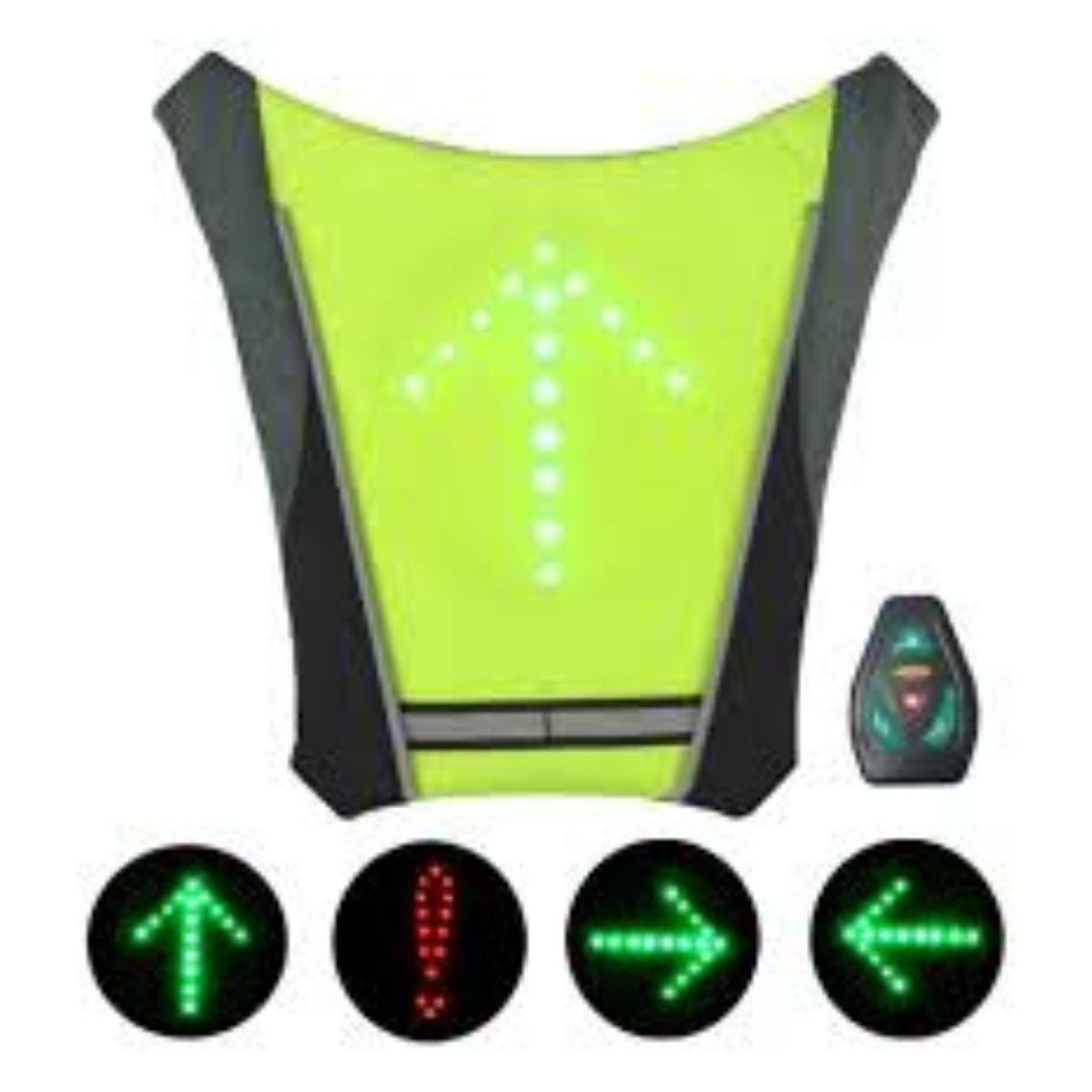 MOVI - Chaleco reflectante LED con control remoto para ciclismo