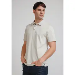 PERRY ELLIS - Polera Hombre Polo Manga Corta Avena