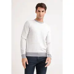 PERRY ELLIS - Sweater Hombre Cuello Redondo Gris Claro