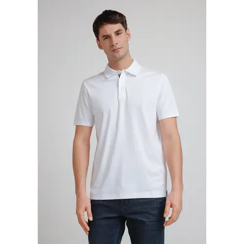 PERRY ELLIS - Polera Hombre Polo Manga Corta Blanca