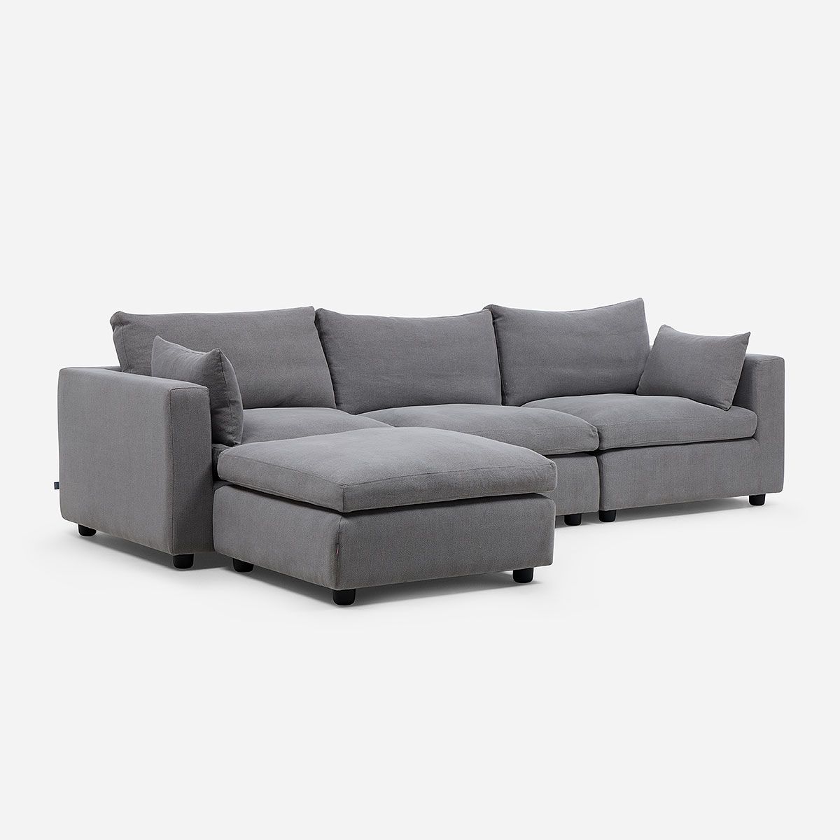 ROSEN - Sofá Seccional Lerma 4 Piezas Tela Grafito