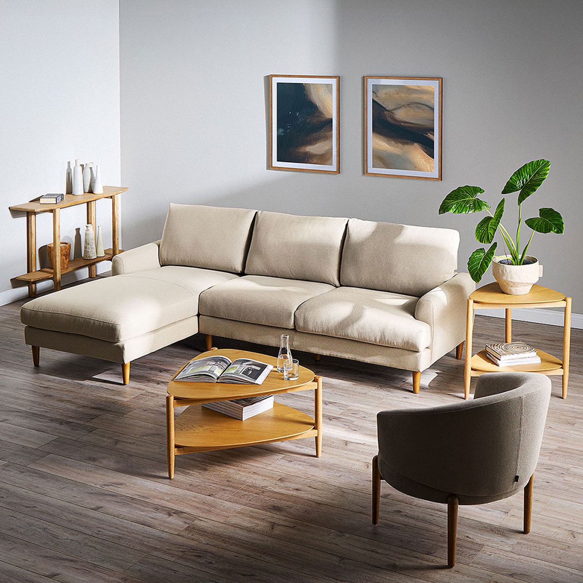 ROSEN - Sofá Seccional Hansen Izquierdo Tela Beige