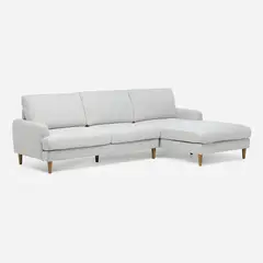 ROSEN - Sofá Seccional Hansen Derecho Tela Gris Perla