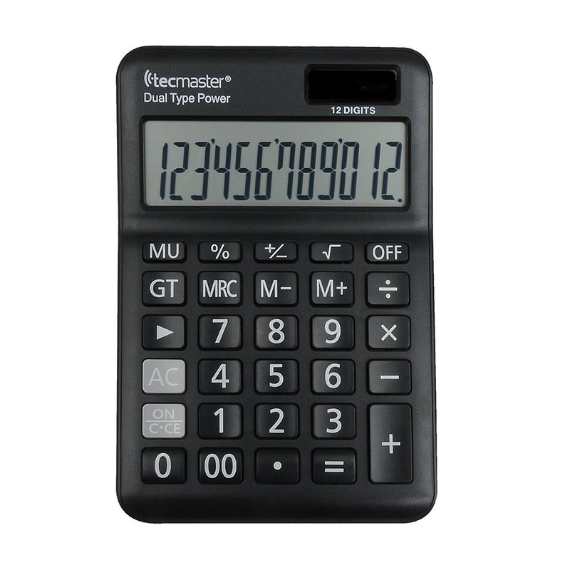 TECMASTER - Calculadora Digital de Escritorio Con Panel Solar Tecmaster
