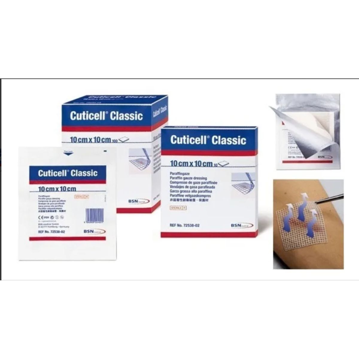 GENERICO - Gasa Parafinada Cuticell Classic 10 X 10cm Pack X 10 Unid.