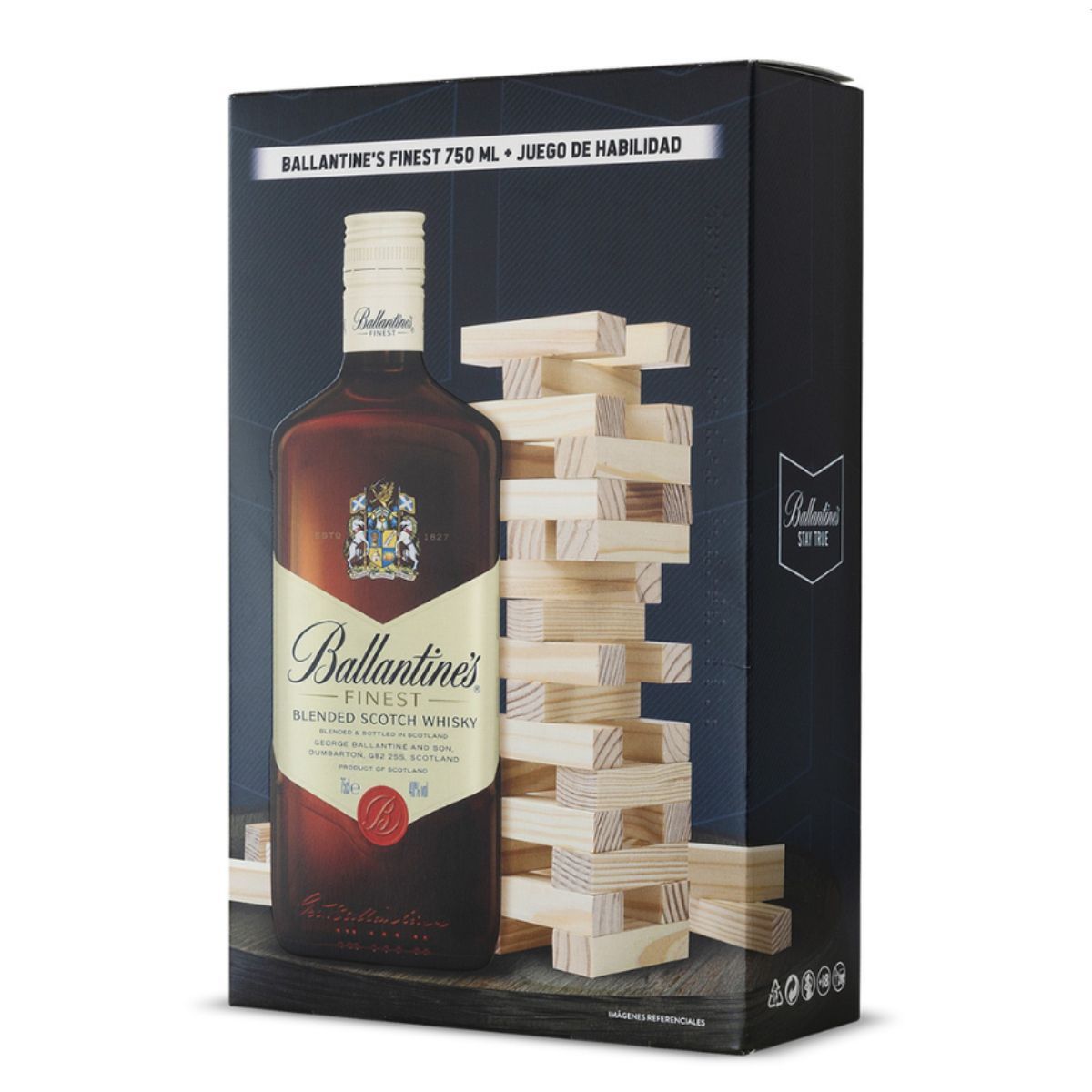 BALLANTINES - Ballantines Finest Blended Scotch 750ml +juego De Habilidad