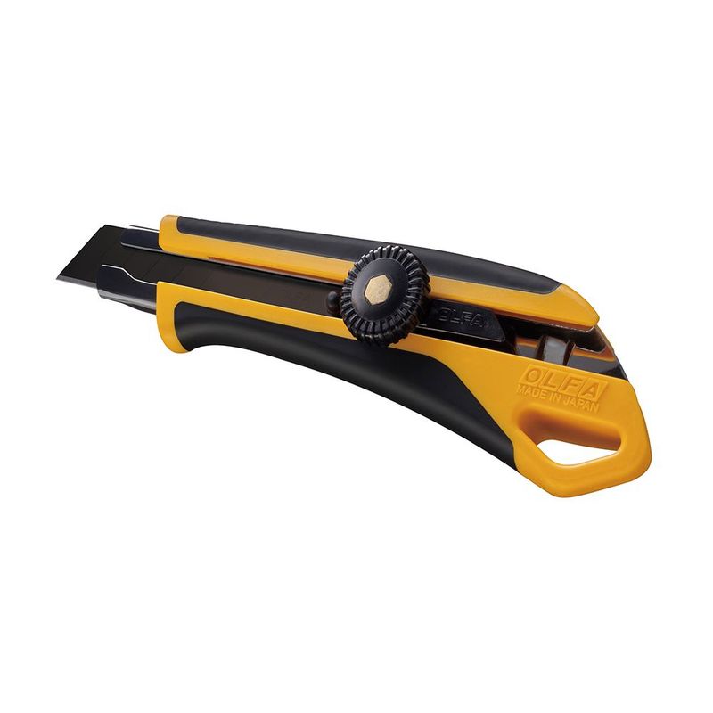 OLFA - Cuchillo Industrial con Incrustación Antideslizante Agujero de Enganche y Seguro Manual