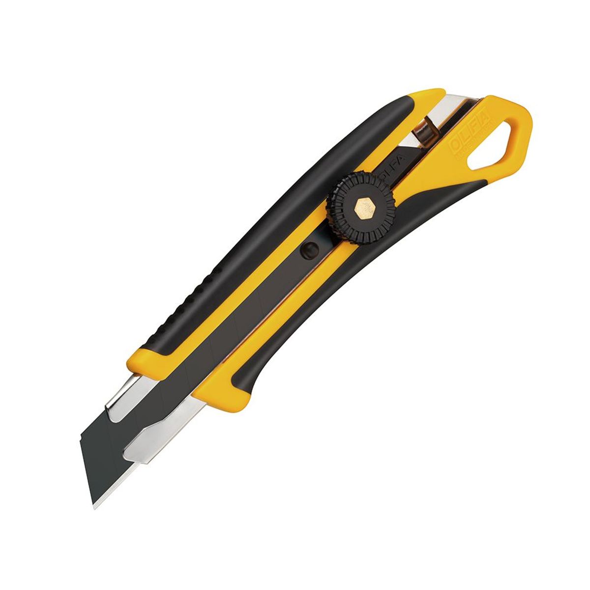 OLFA - Cuchillo Industrial con Incrustación Antideslizante Agujero de Enganche y Seguro Manual