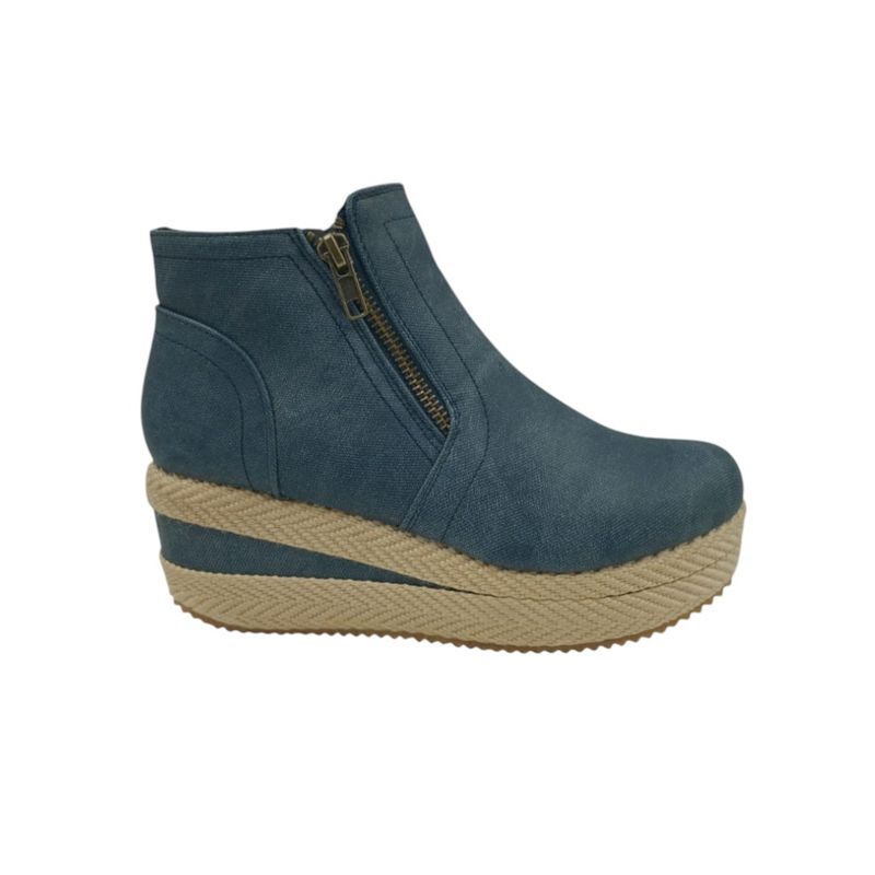 HERIEL - Zapato Panchita Azul Plataforma