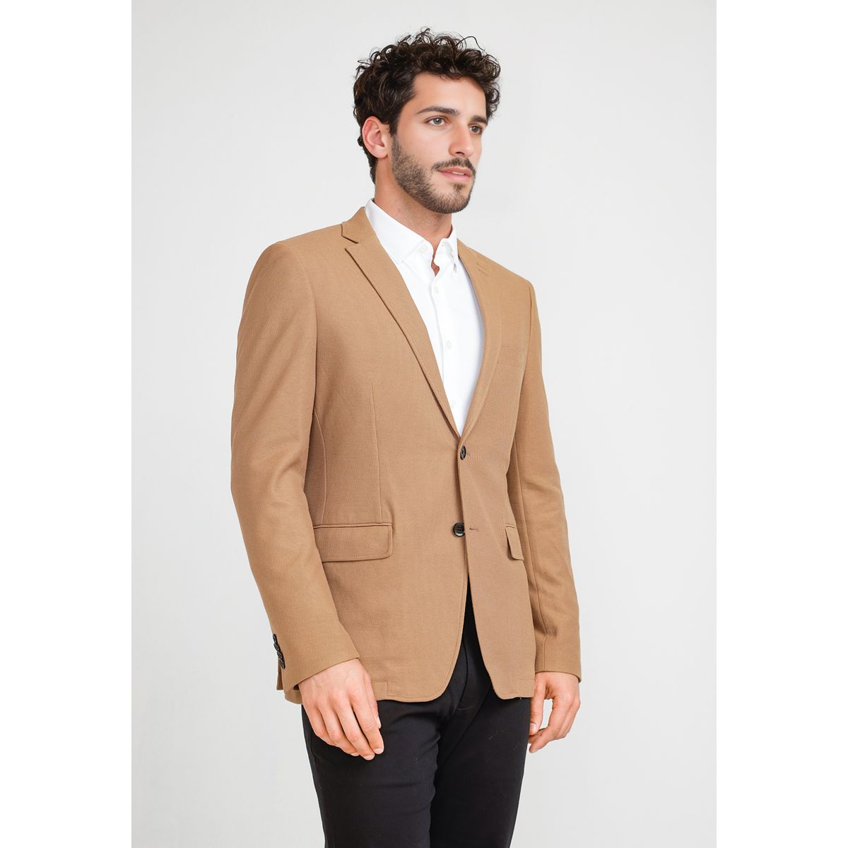 PERRY ELLIS - Chaqueta Hombre Stretch Café