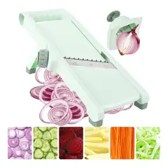 MUNDO MAGIA - Mandolina Cortador Verduras Rallador Picador Cocina Verde