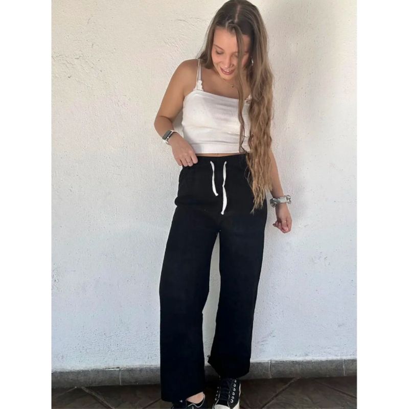 MPROPIA - Pantalón Recto Mujer Cotelé Pierna Ancha Otoño Invierno 786