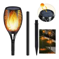 GENERICO - Estaca Luz Solar Led Antorcha Jardín antorcha C Panel Cálido