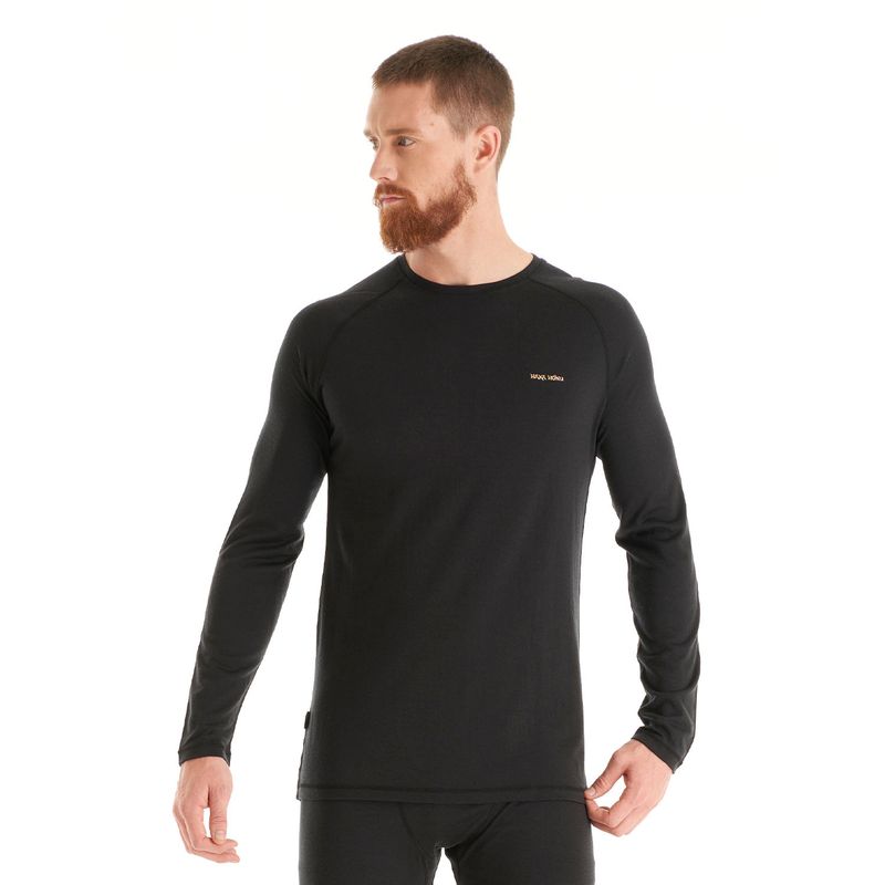 HAKA HONU - Primera Capa Hombre Carnero Top Negro Haka Honu