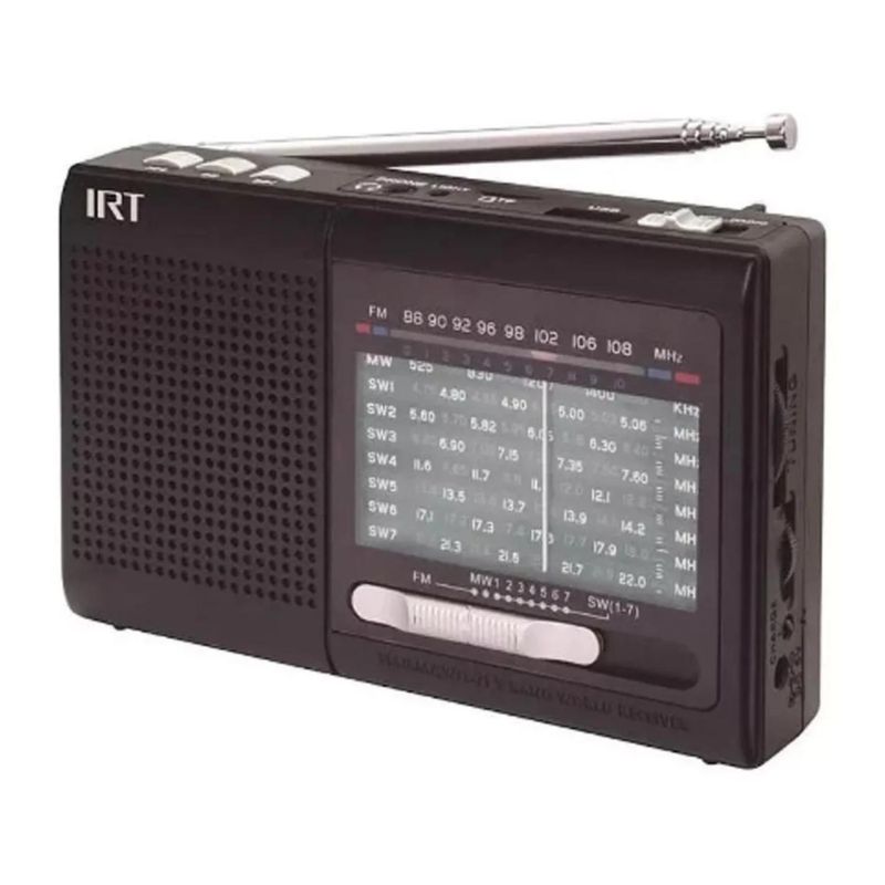 IRT - Radio Portatil 9 Bandas fm am sw USB Negro