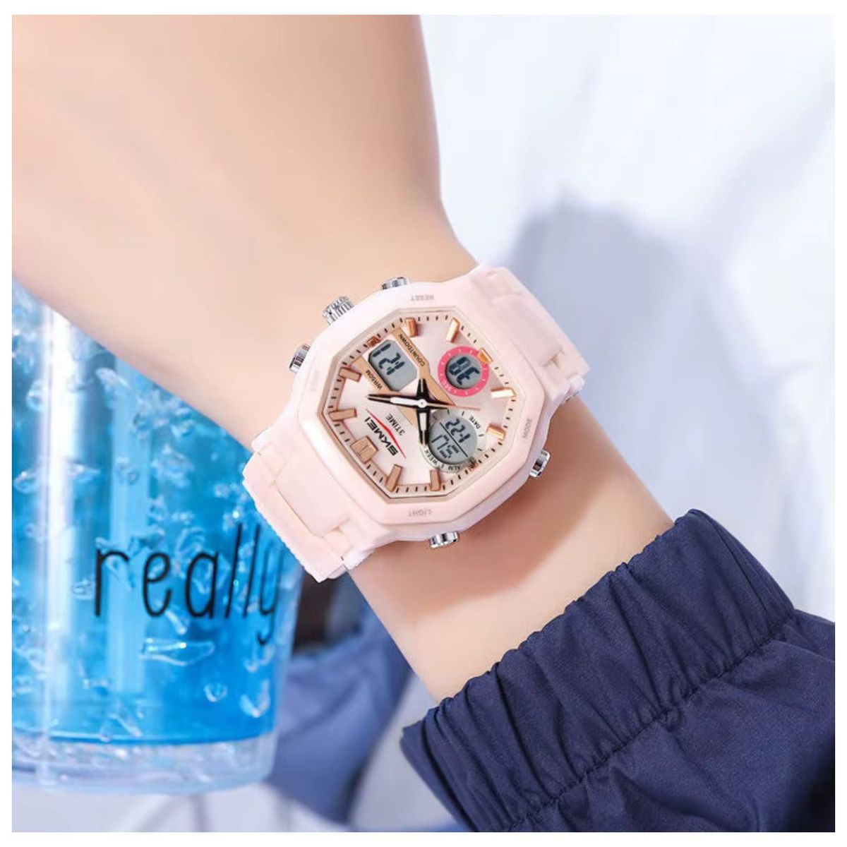SKMEI - Reloj cuarzo Skmei deportivo Unisex analógico pantalla digital Led
