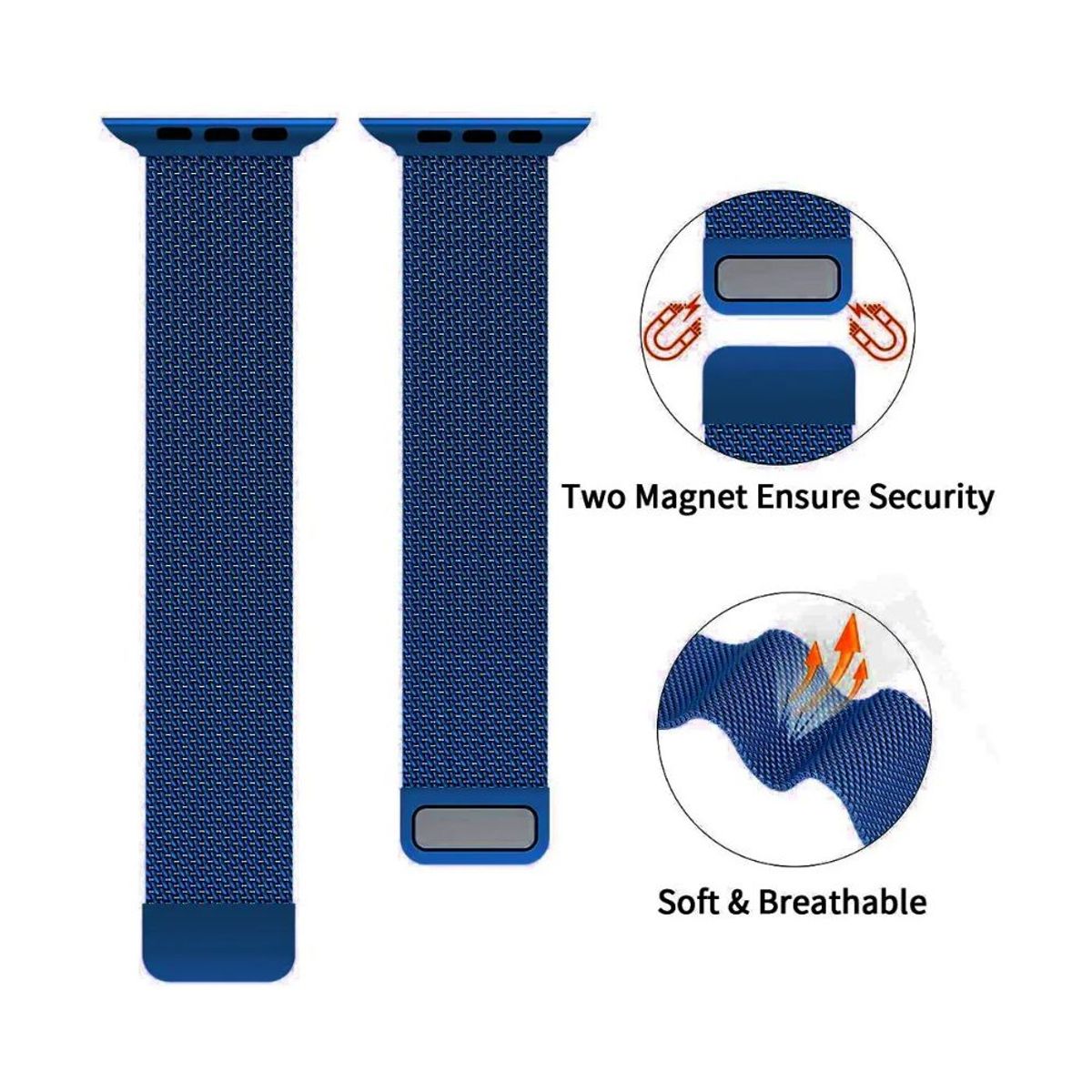 GENERICO - Correa Para Apple Watch Magnetica Metal Premium 38 / 40 Mm