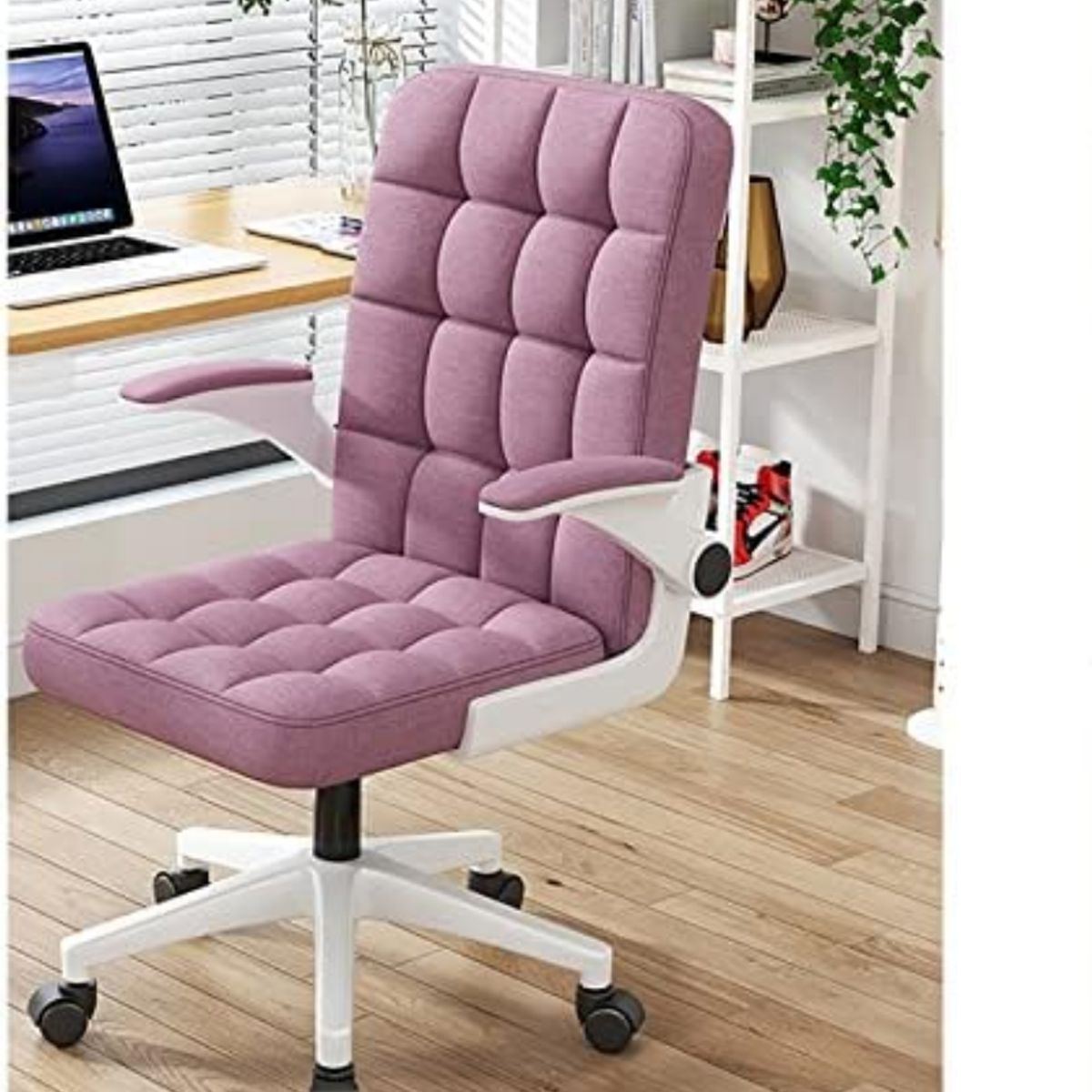 ANYHOGAR - Silla De Oficina De Tela Altura Con Ajustable Y Ruedas