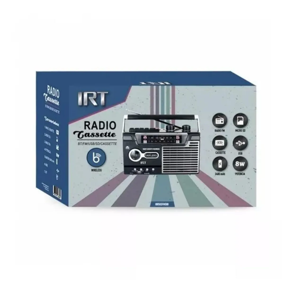 IRT - Radio Cassette Bluetooth AUX USB FM AM SW Vintage Record