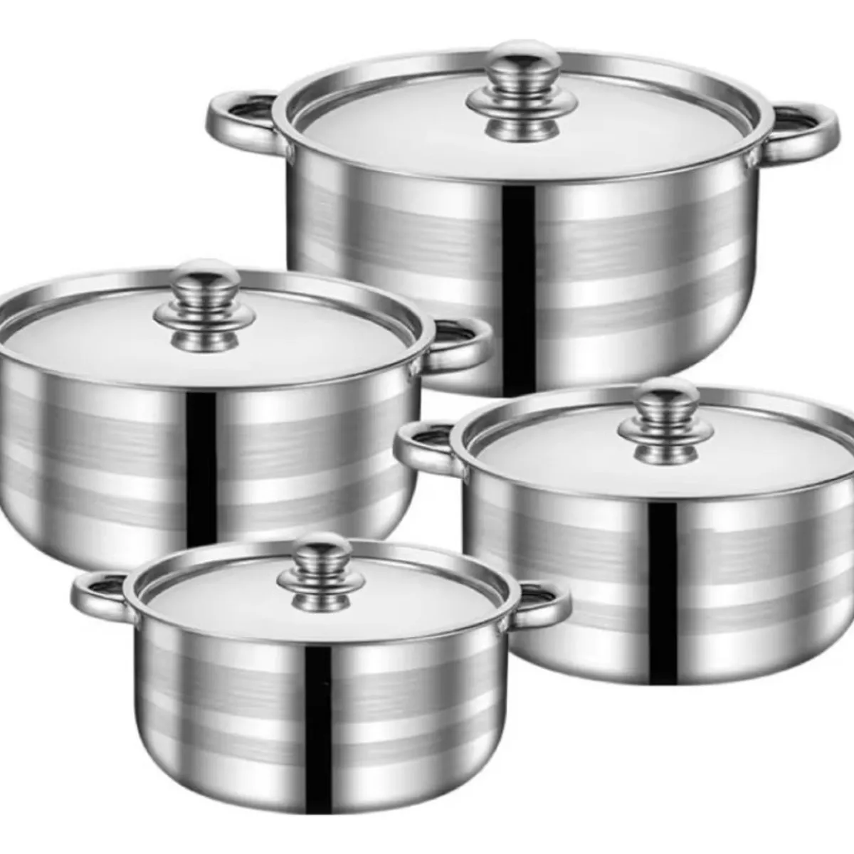 U BUY - Set De Ollas Acero Inoxidable 4 Piezas